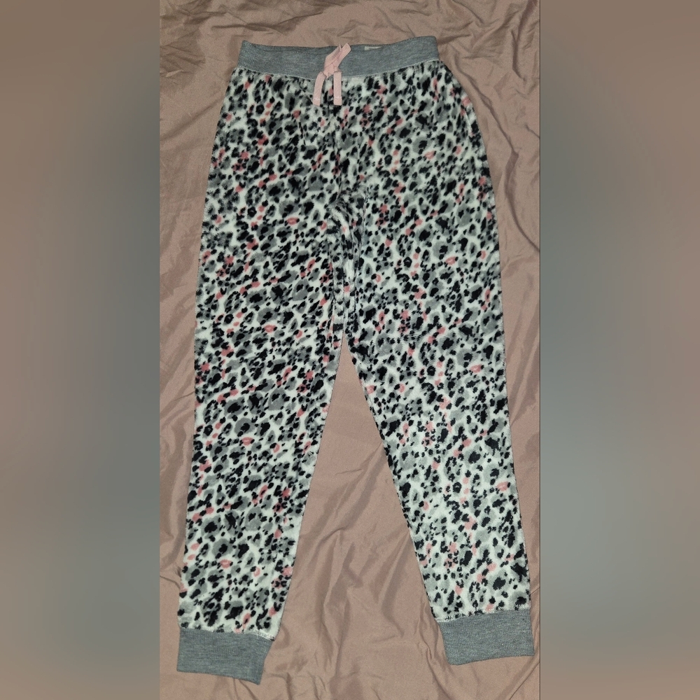 BCBGirls Pink, Black And Grey Super Soft Leopard Print Kids Pajama Bottoms